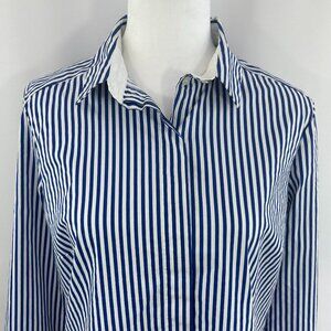 H&M Preppy Blue & White Striped Fitted Shirt